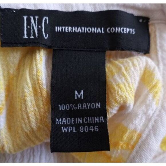 INC International Concepts White and Yellow Sleeveless Tank Top Sz.M EUC. - Picture 7 of 8